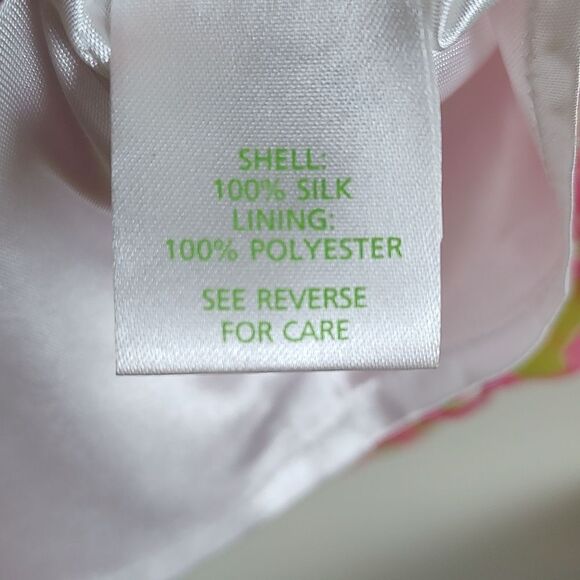 Lilly Pulitzer Silk Clare Dress Daiquiri Pin Secret Garden Print Size 6 - Picture 8 of 11